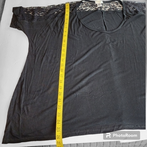Motherhood Maternity black t shirt with lace size XL - Picture 6 of 6